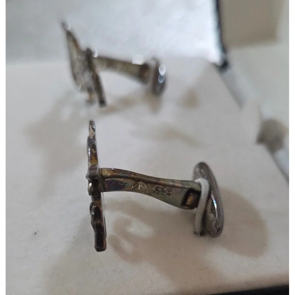 Nordstrom Cufflinks Men OS Silver Good Sterling Silver 925 Horse Equestrian Box